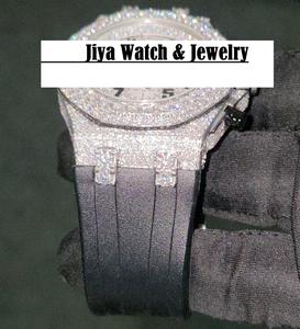 <b>Men's</b> Luxury Fashion Square Dial Mixed Scale Glass Window Moissanite Diamond Alloy Rubber Band MIYOTA Automatic <b>Watch</b> - Product Image 4