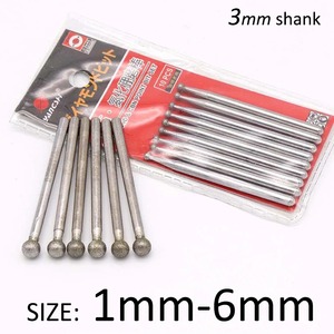 BAFA SURGICAL INSTRUMENTS Manual 1-20 piezas 1mm-6mm Punta de fresa de diamante CBN esférica para rectificado, vástago de 3mm, brocas para tallado y grabado de jade - Product Image 6