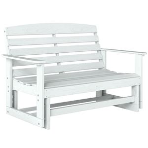 Panca a dondolo in HDPE bianco anticato con doghe per soggiorni moderni - Product Image 1