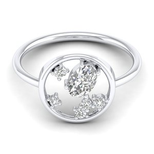 Bague de fiançailles REYES Classic en or massif 14 carats avec diamant CVD cultivé en laboratoire pour femme, élégante pour tous les jours et les occasions spéciales - Product Image 1