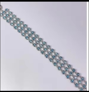 กำไลข้อมือเงินแท้ 925 ประดับพลอยแซฟไฟร์โทแพซตามความต้องการของลูกค้า - Product Image 3