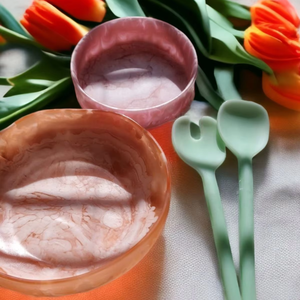 ชามเรซิ่นทำมือ 100% เรซิ่นผสมไม้ ชามสลัด เหมาะสำหรับอาหารเรียกน้ำย่อย มะกอก น้ำจิ้ม และอื่นๆ ชามเสิร์ฟ - Product Image 1