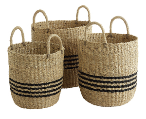 Panier de rangement rustique en jonc de mer Vietrustic, fait main, écologique, organisateur multifonctionnel pour le linge - Product Image 5