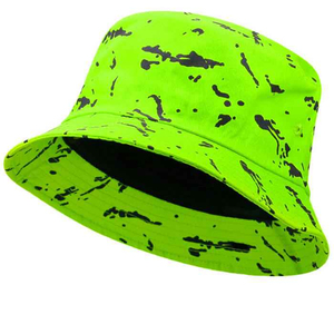 Unisex Black White Splatter Print Bucket Hat Digital Printing Casual Style Adult Spring Summer Wear - Product Image 4