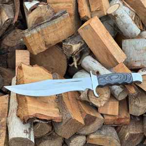 Couteau de chasse à lame fixe Product Palace LLC, couteau à dépecer en acier à haute teneur en carbone avec manche en bois, couteaux de chasse, cadeau pour lui - Product Image 2