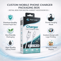 Boîte d'emballage personnalisée pour chargeur de téléphone portable |   Boîte de présentation en papier imprimé pour accessoires de gadgets numériques avec impression de logo