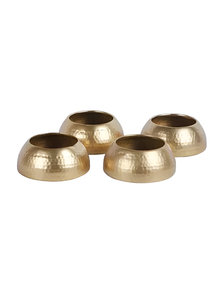 Juego de 4 macetas decorativas con forma de cuenco de oro martillado decorativas de gran venta - Product Image 1