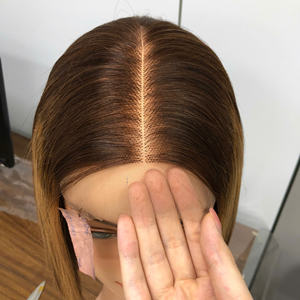 Perruque brune marque de naissance avec fermeture 2x6 12 pouces 200% densité | Cheveux humains vietnamiens super doublement étirés - Product Image 5