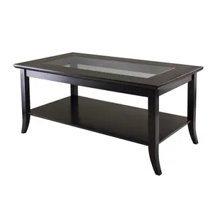 Rectangular Coffee Table With Glass Top And Shelf Modern Coffee Tables For Living Room Factory Price