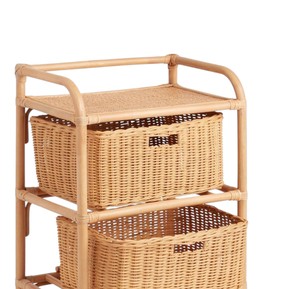 Estantería de Ratán Natural Estilo Boho Chic, Hermosa Librería con Motivo de Caja Tejida, Organizador de Juguetes para Niños, Soporte de Almacenamiento Ligero - Product Image 2