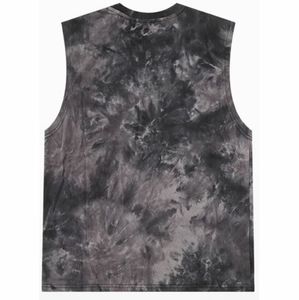 <b>Men's</b> Casual Style <b>Cropped</b> Tank <b>Top</b> 100% Heavy Cotton Gym Workout Shirt with Acid Wash DTG Logo Print Boxy Fit T-Shirt Wholesale - Product Image 3