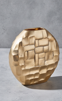Vase à motif circulaire abstrait texturé, pièce maîtresse de bureau en fonte texturée, article pour fournisseur de commandes en gros