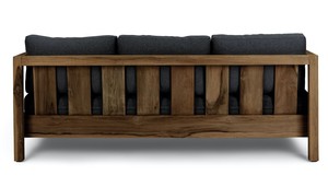 Modern Fabric <b>Sofa</b> <b>Wooden</b> <b>Frame</b> 3 Seater Couch Dark Gray Living Room Lounge Furniture - Product Image 3