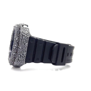 Bisel Personalizado para GA 2100, Plata de Ley 925 con Piedras de Moissanita Negras, Certificado por Probador de Diamantes, Caja de Reloj Estilo Hip Hop - Product Image 4