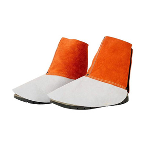 Couvre-chaussures de soudeur en cuir de vachette pleine fleur de qualité supérieure, guêtres de pompier imperméables certifiées CE, résistantes à la chaleur, SÉCURITÉ - Product Image 1