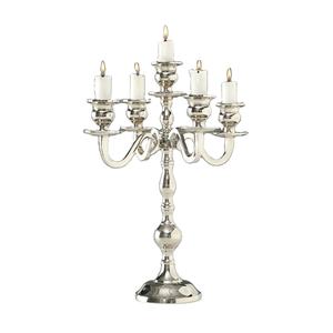 Vente chaude Métal Aluminium Argent 5 Bras Candélabre Bougeoir Bougeoir Conception Attractive Décoration De Mariage Et Église - Product Image 1