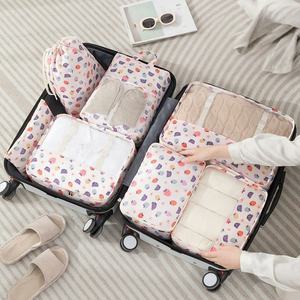 Bolsa de <span class=keywords><strong>maternidad</strong></span> portátil femenina de poliéster colorido, <span class=keywords><strong>Maleta</strong></span> de almacenamiento de viaje de moda <span class=keywords><strong>para</strong></span> ropa interior, cremallera, Letra de flor impresa - Product Image 6