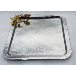 Bandeja de accesorios para el hogar, accesorio clásico para entretenimiento, elegante plato decorativo de metal, accesorio vintage para mesa, lujoso - Product Image 1