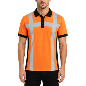 Industrial <b>Men</b> Polo Shirts Durable Fabric Short Sleeve Collared Work <b>Tops</b> Comfortable Fit For Staff Uniforms Daily Wear - Product Image 3
