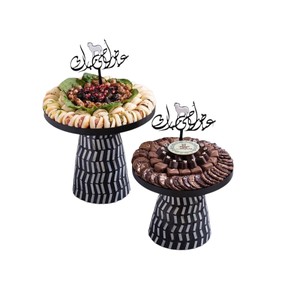 Support à gâteau de luxe en nacre, présentoir en coquillages mosaïques anthracite avec garniture festive, magnifique vitrine à desserts - Product Image 4