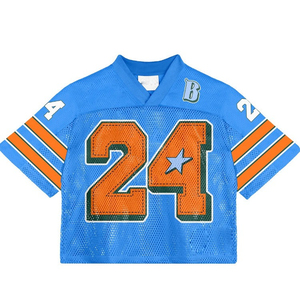 Venta al por mayor: Últimos modelos de camisetas de fútbol americano de poliéster para equipos, lisas, de malla tejida, de alta calidad, ajuste holgado y regular. - Product Image 2