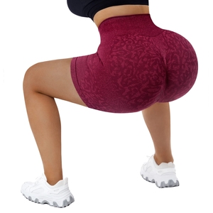 Leopard Print High Waist Seamless Yoga Shorts for Women <b>Booty</b> Lifting Biker Shorts - Product Image 5