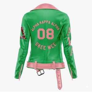 Faux Leather Motorcycle Racing Moto Women's Jacket Greek Paraphernalia Streetwear Biker Coat OEM Supplier Factory Direct - Product Image 2