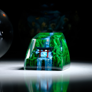 Teclas Místicas de Anime, Teclas Artesanales Personalizadas, Teclas Anime Lindas, Teclas Verdes, Juego de Teclas, Teclas de Resina - Product Image 3