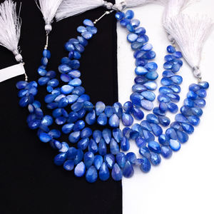 Precio a granel lote piedra lunar azul Natural cuentas facetadas en forma de pera 8 pulgadas 8X6 12X8 MM hilo de piedras preciosas fabricación de joyas de terceros - Product Image 4