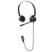 Headset USB Berkabel dengan Peredam Kebisingan untuk Call Center, Dilengkapi Tombol Mute dan Kontrol Volume untuk Panggilan