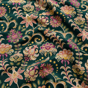 Tela de Algodón Tejida Estampada con Follaje Ecológico Orgánico Suave de Primera Calidad, Ligera, 170 g/m², para Cortinas y Prendas de Vestir - Product Image 4