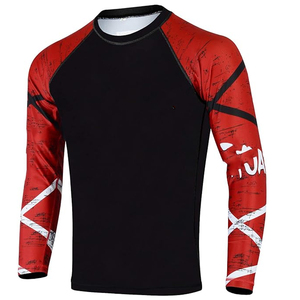 Wholesale Men <b>Compression</b> <b>Shirt</b> Long Sleeve Rash Guard Graphic Print UV Protection OEM Factory Supplier - Product Image 2