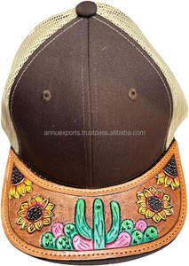 Gorra de béisbol de cuero de alta calidad diseñada específicamente para usted, gorra de verano hecha a mano occidental - Product Image 4