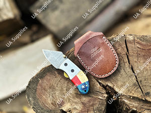 Cuchillo Plegable de Bolsillo para Camping, Miniatura, de Acero de Damasco, Personalizable, con Hoja de 2 Pulgadas, Afilada como una Navaja, Venta al Por Mayor, Compatible con OEM/ODM - Product Image 2