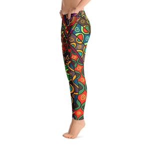 Legging de sport taille mi-haute pour femme en Spandex/Polyester, imprimé par transfert thermique, longueur 25"/28", pantalon de yoga à contrôle du ventre et effet push-up - Product Image 3
