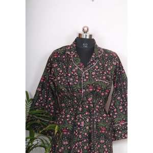 Vestido de Algodón Indio para Mujer, Blusas, Camisa de Algodón Estampada Hecha a Mano, Camisa Bohemia de Algodón Estampada, Ropa de Talla Grande para Mujer - Product Image 4