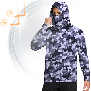 Custom Masked Fishing Hoodie UPF 50 Long Sleeve Fishing Wear UV Protection Quick Dry Hooded Fishing Shirts for Men - Product Image 5