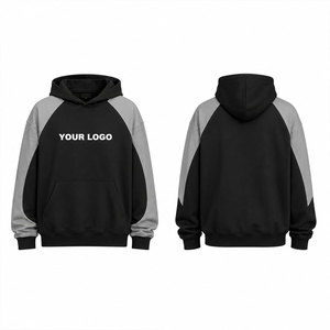 Sudadera con Capucha Extra Grande para Hombre, de Algodón y Felpa, con Mangas Raglán, Informal, para Otoño, con Bolsillo y Logotipo Estampado en la Parte Delantera - Product Image 1