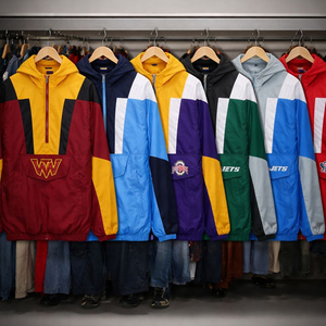 Veste coupe-vent à capuche imperméable personnalisable avec demi-zip, grande taille, style vintage années 90, 49ers Starter, épaisse, hiver, unisexe - Product Image 1