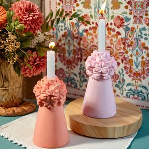 Flower Clumps Candlestick <b>Hand</b> Vase Candle Incense Aromatherapy Home Gypsum Candle Silicone <b>Mold</b> - Product Image 4