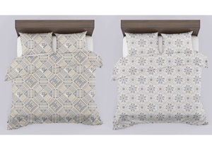 100% Cotton Reversible <b>Comforter</b> <b>Set</b> 2 Pillow Covers | Geometric Pattern | 400TC Thread Count Everyday Use Fade Resistant - Product Image 2
