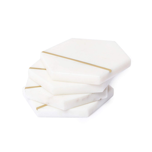 Minimalist Marble Drink Coasters Eco-Friendly Durable Washable Natural Stone Design - Product Image 3