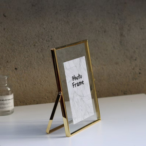 Luxury Gold-Plated Metal Photo <b>Frame</b> With Elegant Scalloped Edge & White Enamel Border Perfect For Weddings Home Table Decor - Product Image 2