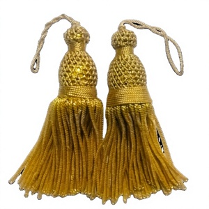 Chaîne de strass en fil tissé durable de haute qualité avec franges et pompons pour vêtements, textiles de maison et fournitures de remise de diplôme - Product Image 2