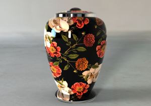 American Style Adult Cremation <b>Urns</b> New Flower Design Metal Brass and Aluminium with Velvet Bag for Human Ashes - Product Image 5