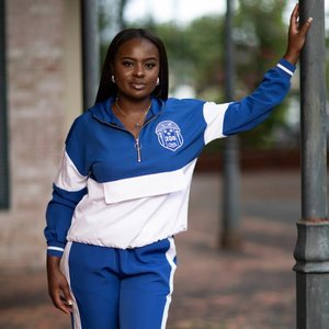 Zeta Phi Beta Blue Tracksuit Women Greek Letter Embroidered Two Piece Set Casual Athletic Streetwear - Product Image 6