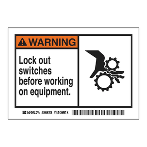 Brady Durable Self-Adhesive Warning Lockout <b>Label</b> 3.5 X 5 in UV <b>Printed</b> for Industrial Equipment Safety - Product Image 2