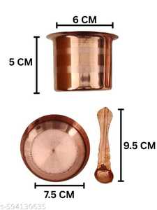 Suministro Directo de Fábrica, Pancha Patra de Cobre Más Vendida, Clásica, Metálica, Ecológica, Decoración para el Hogar Diwali, Artículos para Rituales Puja, Indios - Product Image 6