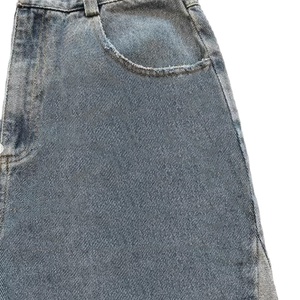 Pantalones Cortos de Mezclilla Desgastados de Cintura Alta para Hombre, Pierna Recta, Borde Deshilachado, Rotos, Casuales, de Verano, de Algodón - Product Image 3