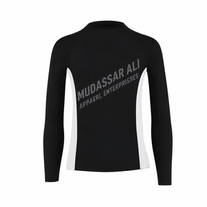 Camiseta de Compresión de Manga Larga con Bloques de Color para Hombre, Protección UV, Secado Rápido - Product Image 1